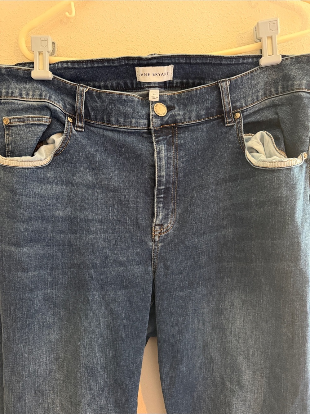 Lane Bryant Medium Blue Straight-Leg Jeans